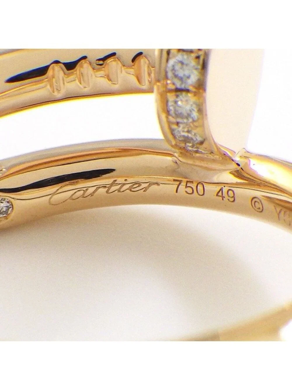 Cartier Ring Juste un Clou Classic Nail Motif Diamond Total 18k Pink Gold
